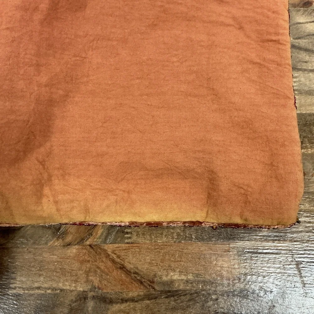 Farris Silk Rust‎ Pumpkin Velour Beaded Table Runner 94